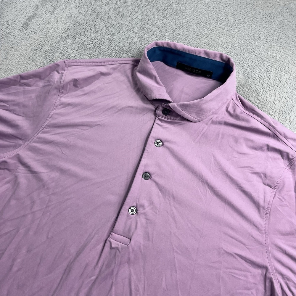 Greyson Golf Polo Shirt Mens Medium Pink Logo Stretch Performance